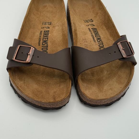 Birkenstock Unisex Madrid BS Sandal Buckle Slip On Dark Brown Size USW6/M4 EU37 - Picture 2 of 7